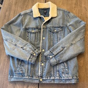Gap Denim Jacket with Sherpa Lining.